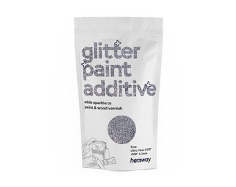 Hemway Glitter Paint Additive 100g for Emulsion Acrylic Walls Ceiling Feature Wall Bedroom Bathroom (ULTRA Fine / EXTRA Fine) - Silver