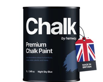 Shabby Chic Chalk Based Furniture Paint Hemway Premium CHALK PAINT and Furniture Paint - Night Sky Blue - 1 Litre (Quart)