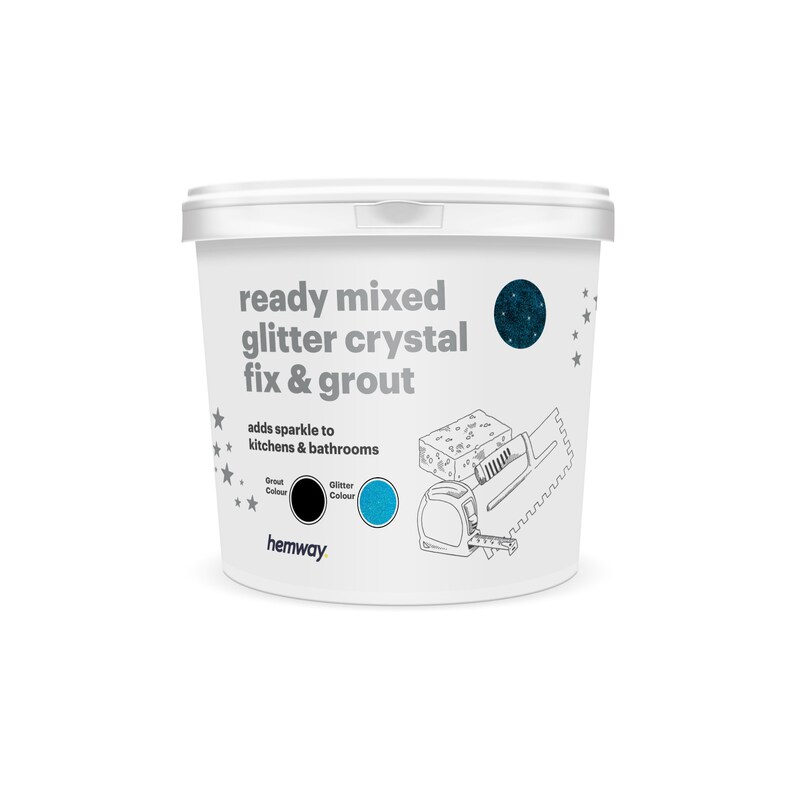 Hemway Ready Mixed Glitter Crystal Fix & Grout BLACK Grout Etsy