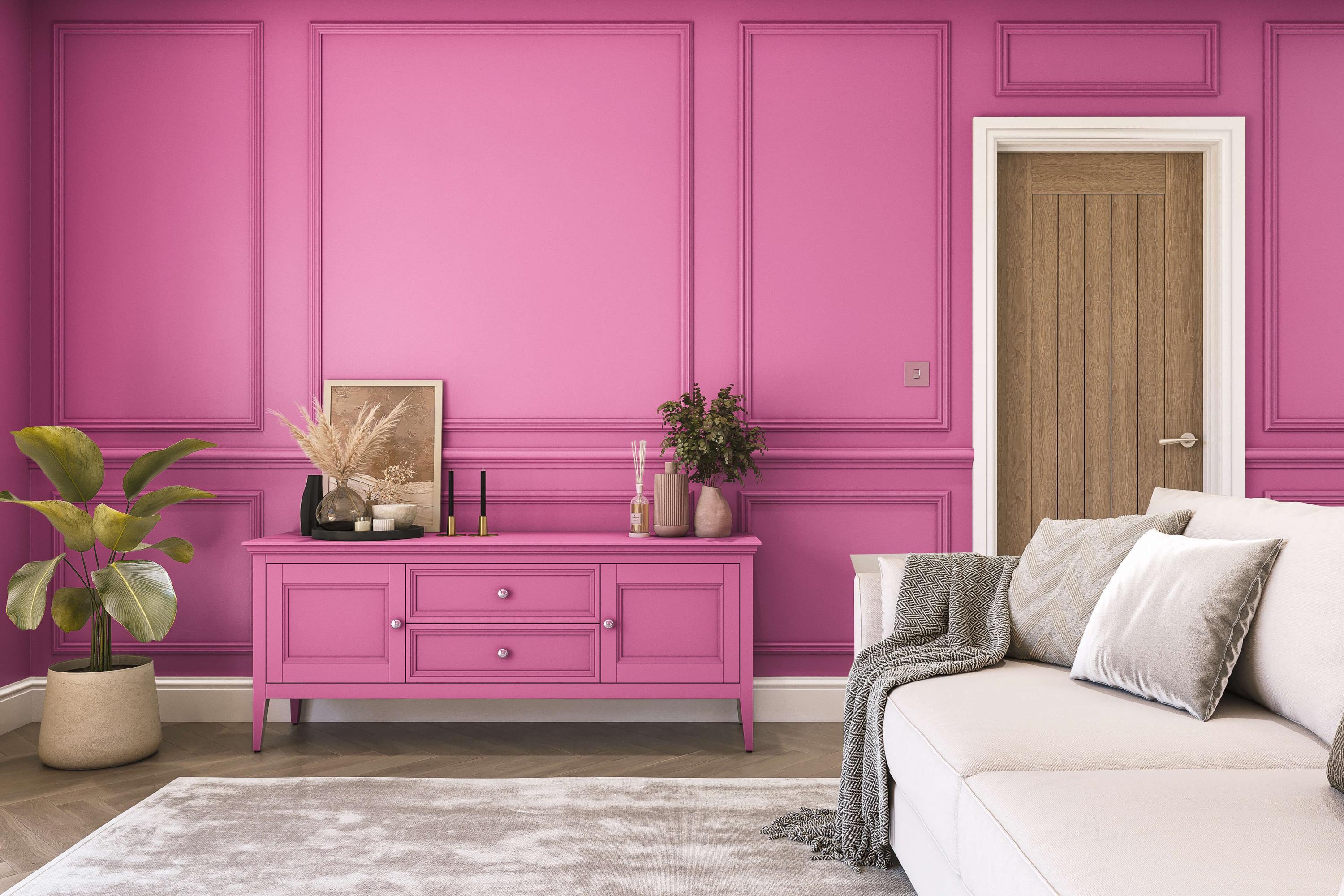 Hemway Bubblegum Pink Interior Matt Acrylic Paint 2.5L Tin Durable ...