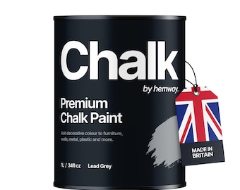 Shabby Chic Chalk Based Furniture Paint Hemway Premium CHALK PAINT and Furniture Paint - Lead Grey - 1 Litre (Quart)