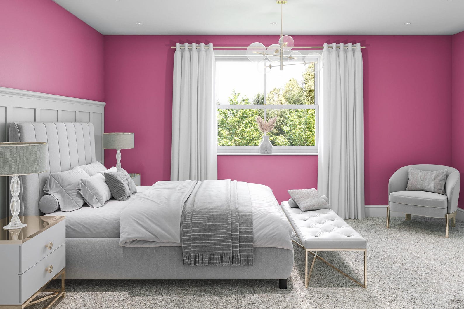 Hemway Bubblegum Pink Interior Matt Acrylic Paint 2.5L Tin Durable ...