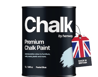 Shabby Chic Chalk Based Furniture Paint Hemway Premium CHALK PAINT and Furniture Paint - Pastel Blue - 1 Litre (Quart)