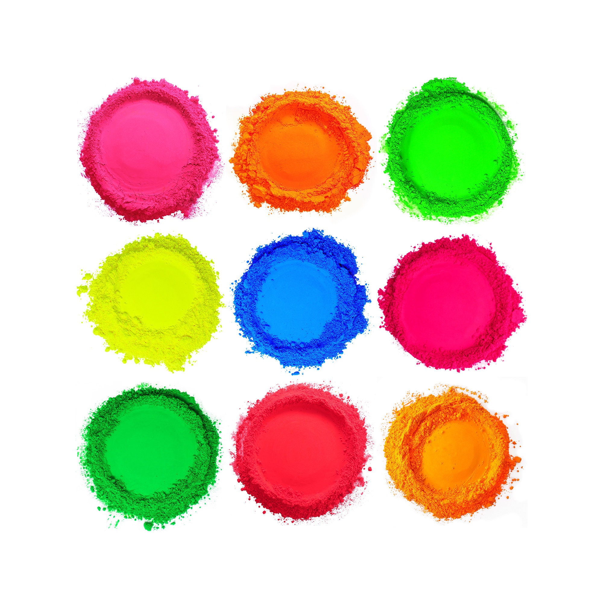 Hemway UV FLUORESCENT NEON Powder Pigment Bright Mica Glow Dye for ...