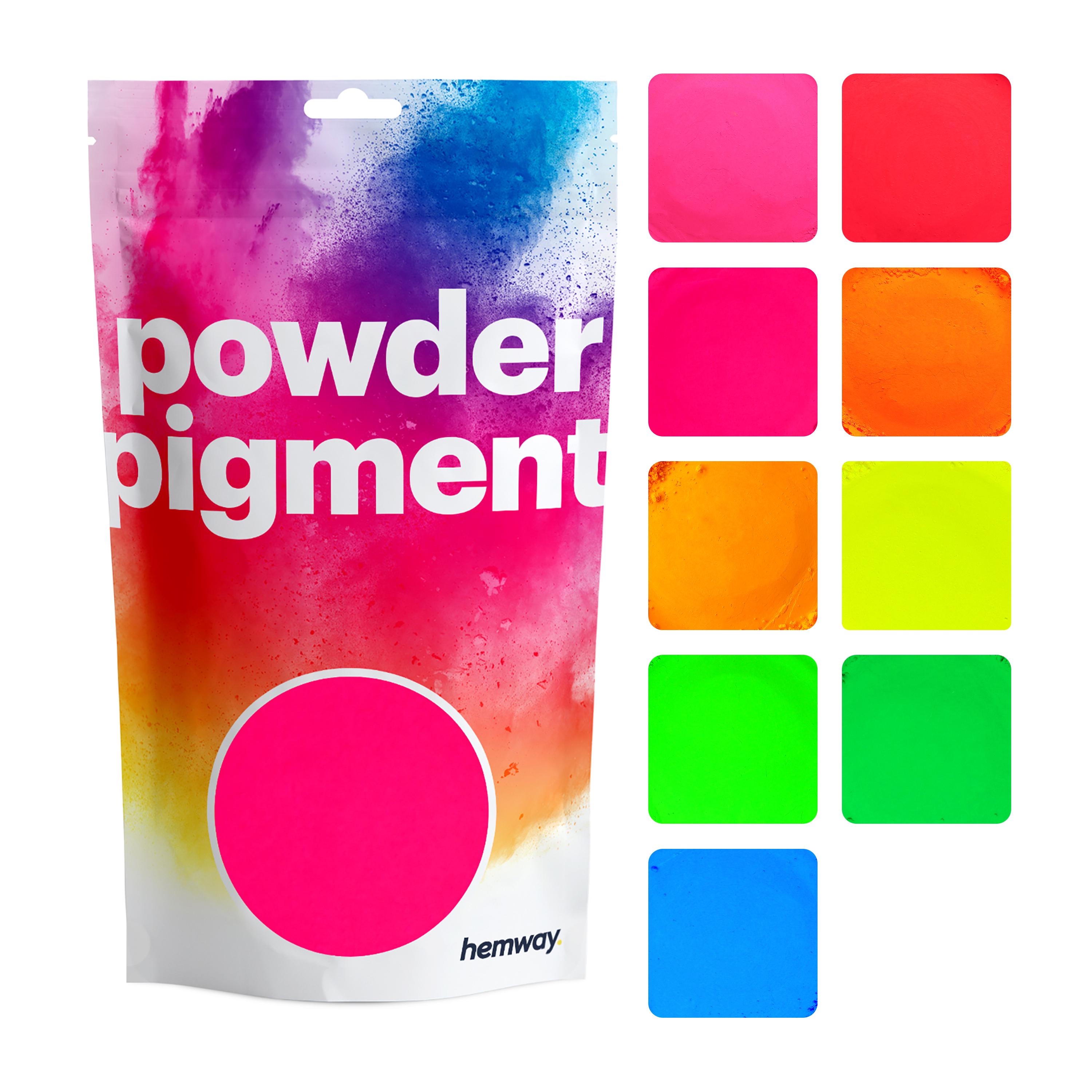 Hemway UV FLUORESCENT NEON Powder Pigment - Bright Mica Glow Dye for ...