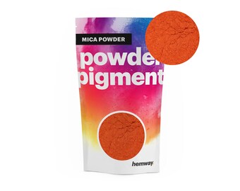 Hemway MICA PIGMENT POWDER - Grade A* Mica Metallic Dye for Epoxy Resin, Soaps, Candles, Cosmetics & Crafts - Postbox Red - 50g / 100g