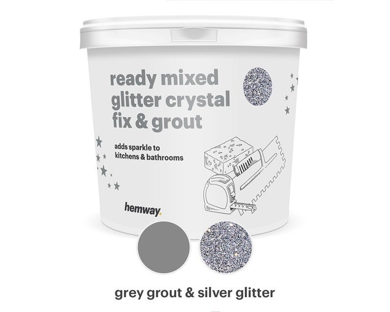 Hemway Ready Mixed Glitter Crystal Fix & Grout Grey Grout Etsy