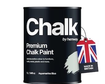 Shabby Chic Chalk Based Furniture Paint Hemway Premium CHALK PAINT and Furniture Paint - Aquamarine Blue - 1 Litre (Quart)