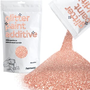 Hemway Glitter Paint Additive 100g for Emulsion Acrylic Walls Ceiling Feature Bedroom Bathroom (MICROFINE) - Rose Gold