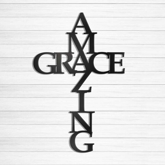 Amazing grace cross metal wall art decorative cross decor Etsy
