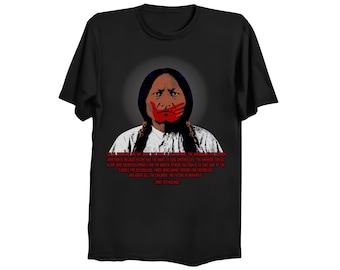 CHIEF SITTING BULL Indigenous Warrior black t-shirt