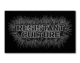 Resistant Culture woven logo patch limited. No border crust metal punk death grind black