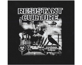 RESISTANT CULTURE “Warning” 4” patch - black