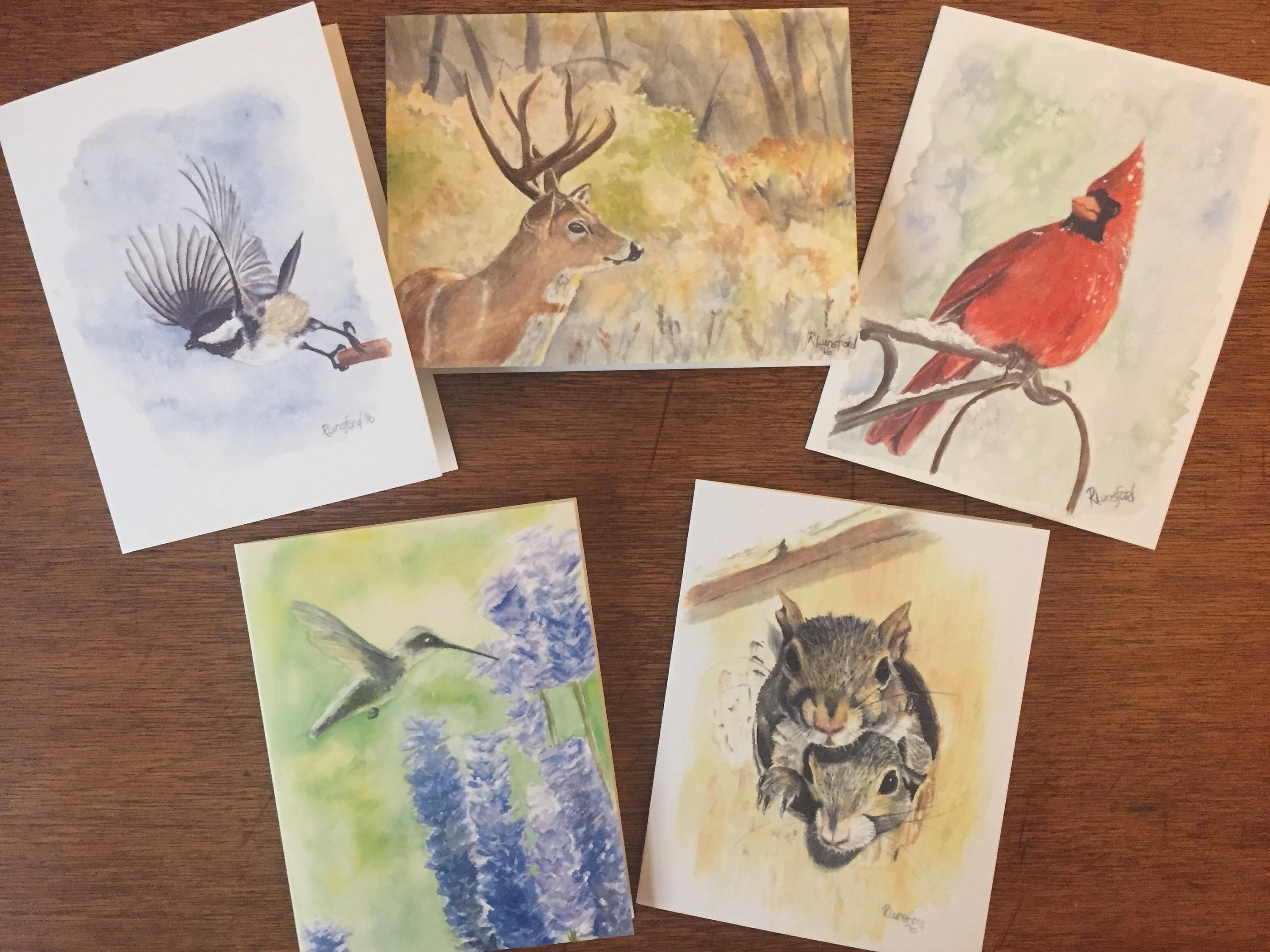 Wildlife note cards nature note cards set of five from | Etsy