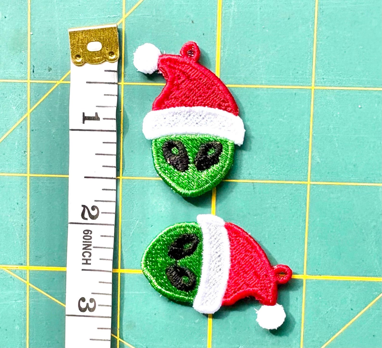 FSL Free Standing Lace Machine Embroidery Alien Santa Earrings Digital ...