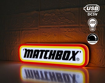 Matchbox Logo Inspired LED Lightbox | Dimmable & USB Powered | Perfect for Matchbox car collectors