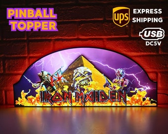 Iron Maiden Pinball Topper, LED Pinball Topper with Dimming Function and USB powered, Design for Stern Iron Maiden Pinball