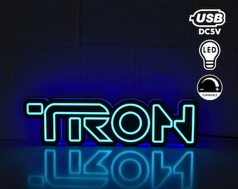 Tron Sign LED Lightbox | Dimmable & USB Powered