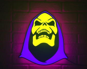 MOTU Skeletor LED Sign -  (He-Man and The Masters Of The Universe) Made by 3D Printer, USB Powered and Full Dimmable