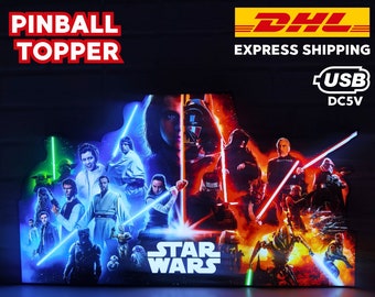 Star Wars Pinball LED Lightbox, Star Wars Pinball Topper, USB powered and with Dimming Function, design for Stern Star Wars Pinball