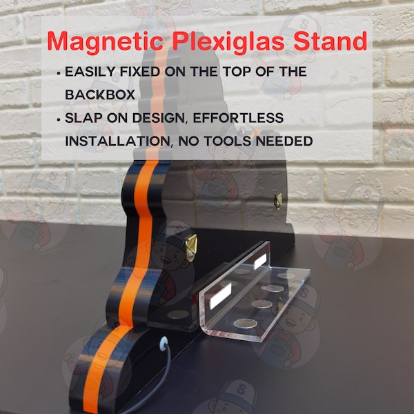 Pinball Topper Magnetic Plexiglas Stand for Pinball Machine Topper