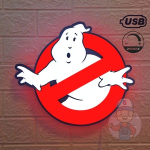 No Click Bait Price |Ghostbusters Logo Lightbox | USB Powered with Dimming Control | Perfect Decor with your Ectomobile or Ecto-1