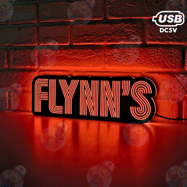 Flynn's Arcade LED Lightbox: Letrero regulable con alimentación USB