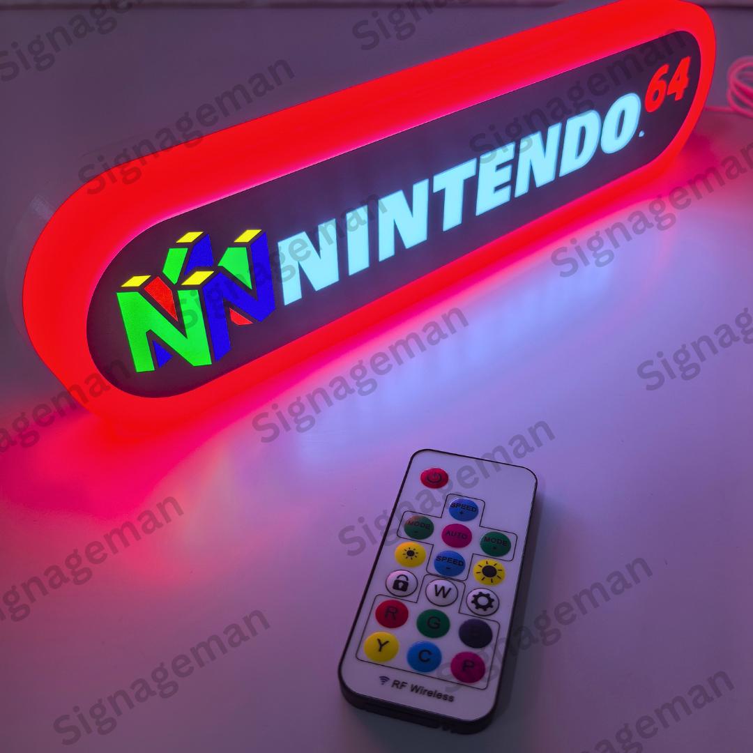 Nintendo Led Countdown Timer Nintendo 64 RGB LED Sign | 3D Printed Gaming Logo Decor (USB Powered ...