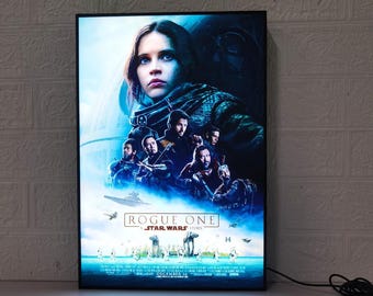 Star Wars Rogue One Movie Poster LED Lightbox | Fully Dimmable & Powered by USB
