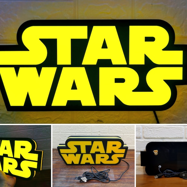 Star Wars LED Lightbox - Made by 3D Printer, USB Powered and Full Dimmable. Star Wars Gifts for Woman and Man