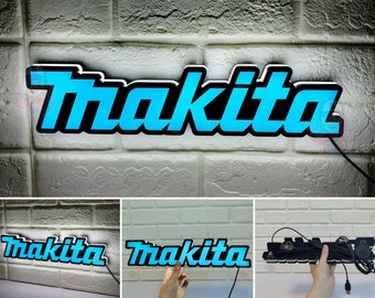 Makita Tool LED Lightbox | Fully Dimmable & Powered by USB - *Different Sizes* - Perfect for Garage Workshop Decoration