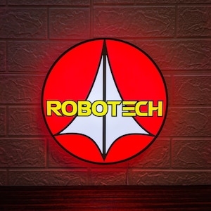 Robotech (Macross) LED Sign | Photoshoot Props for Robotech Figure | Man Cave Lights