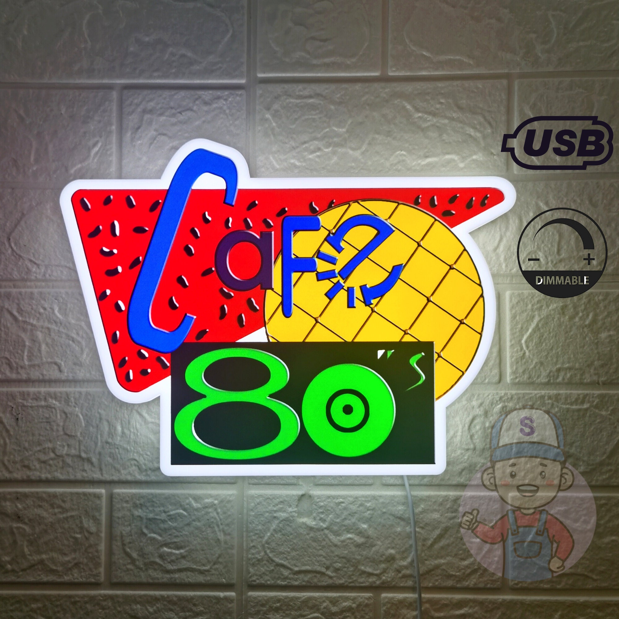Cafe 80s Back to the Future LED Lightbox Fully Dimmable & Etsy
