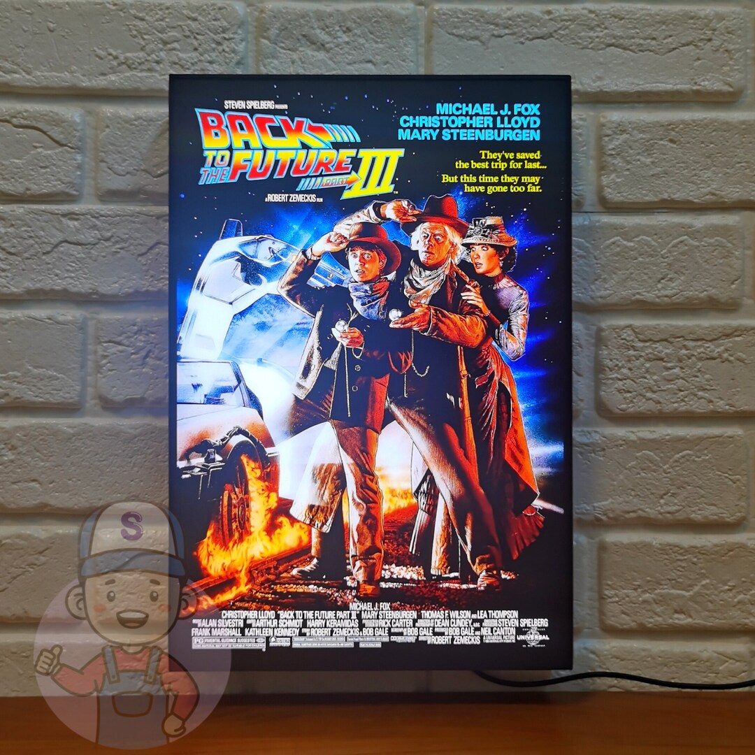 Back to the Future 3 Vintage Poster LED Lightbox BTTF 3 Lightbox Fully
