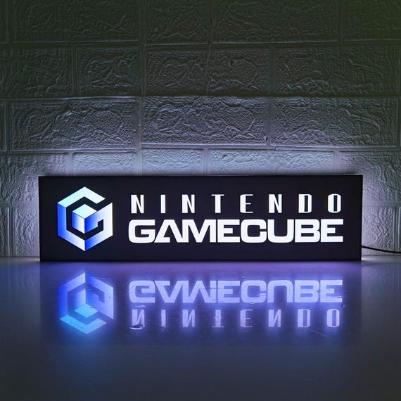 Nintendo Gamecube Logo LED Sign: 3D Printed Gaming Room Decor