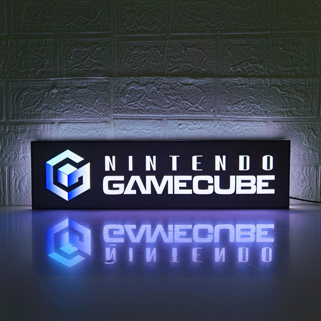Nintendo Gamecube Classic Logo man cave lights | Perfect for gaming room decor | 3D Printed, not a Neon Sign. USB plug with Dimming Control