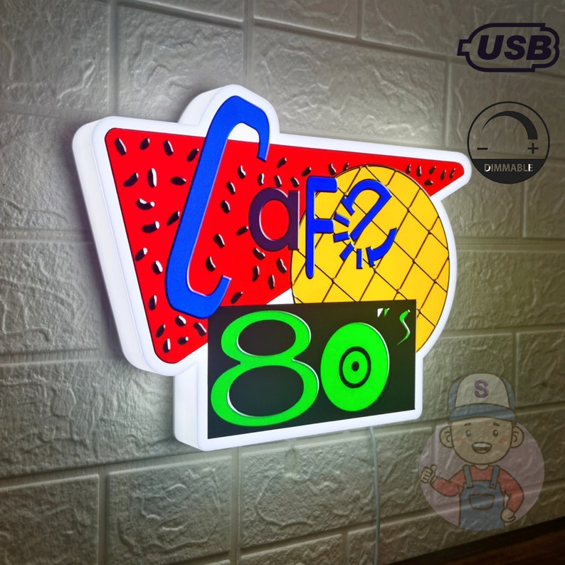Cafe 80s Back to the Future LED Lightbox Fully Dimmable & Etsy