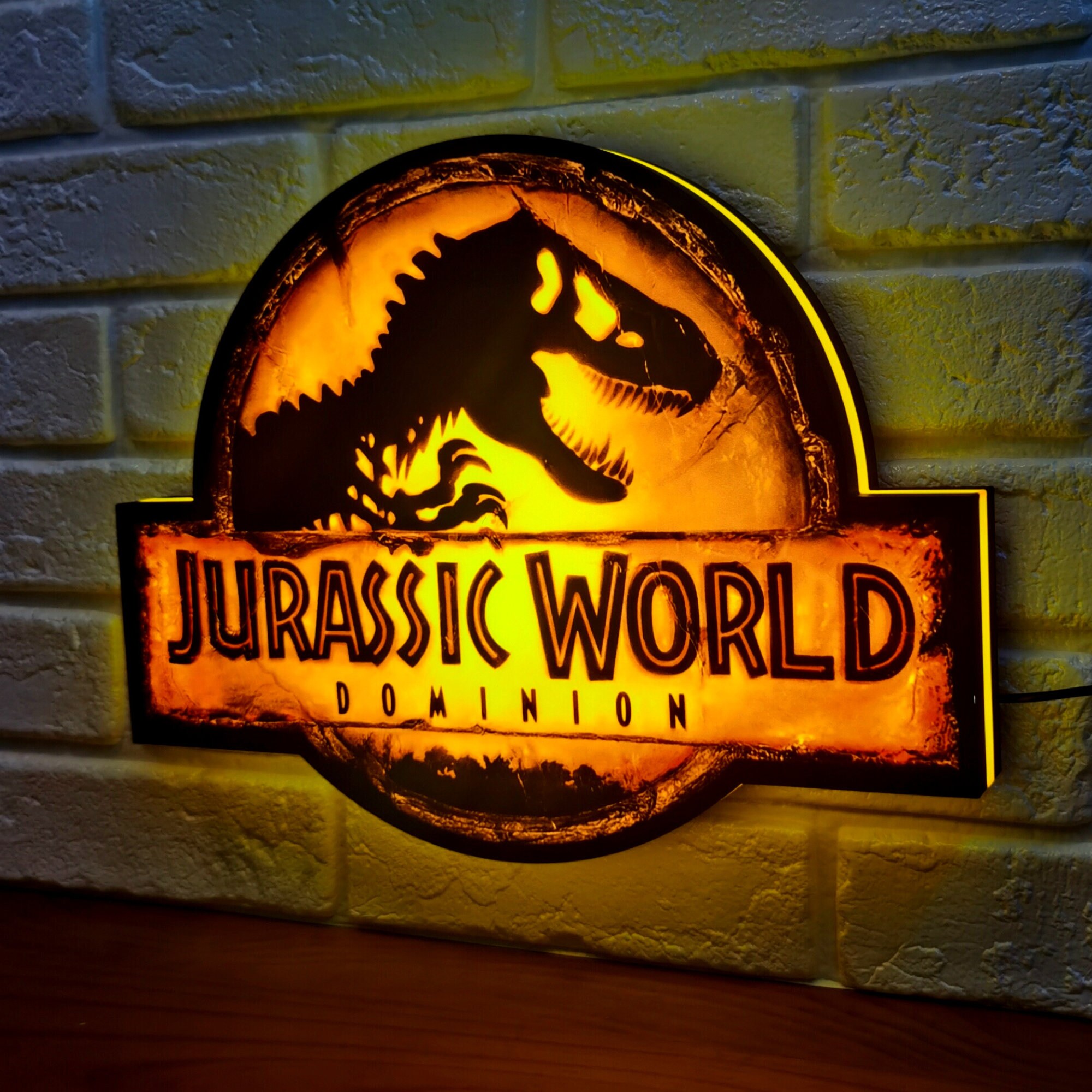 Jurassic Park Dominion Logo LED Lightbox 3D Printed Fully Etsy UK