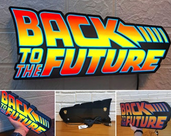 Back To The Future (BTTF)  Logo LED Lightbox | Fully Dimmable & Powered by USB