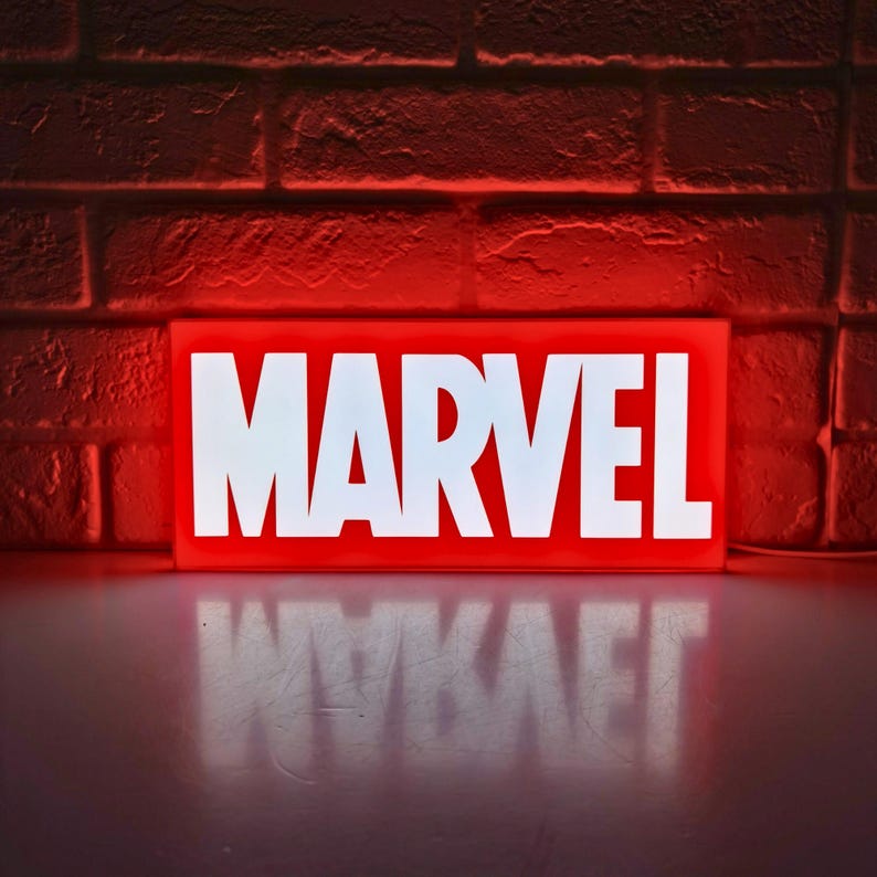 Marvel Led Box Marvel Logo LED Lightbox | 3D Printed Man Cave Decor - Etsy