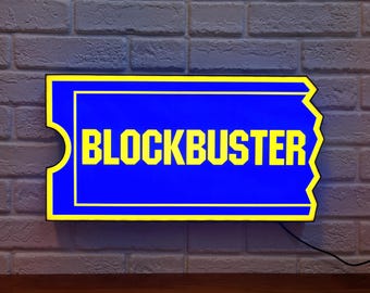 Blockbuster-videobord: dimbare led-lightbox, voeding via USB