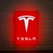 Tesla LED Lightbox | Garage Sign and Garage Decor for Tesla Model 3, Cyber Truck | Gift for men and Fathers Day Gift 