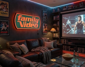 Family Video Sign: Dimmable LED Lightbox, USB Powered
