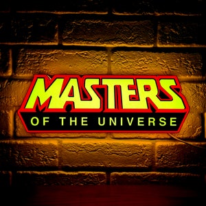 Masters of The Universe He-Man 80s MOTU Logo Lightbox | He-man themed Collectable  Heman - Skeletor - Eternia - Custom Display Logo Lightbox