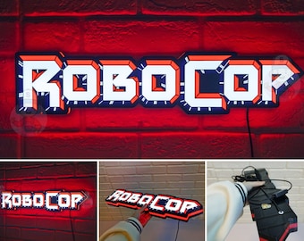 Robocop LED Lightbox | Dimmable & USB Powered | Home Theatre Sign, Home Cinema Sign, Man Cave Sign | Gift for Movie Geek