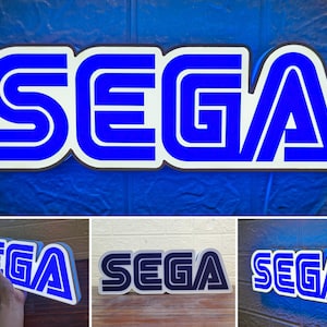 SEGA Sign for Gaming Room Decor | Sega CD, Sega Genesis, Sega Saturn and Sega Dreamcast | Man Cave Lights