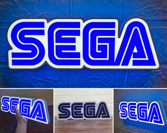 SEGA Sign for Gaming Room Decor | Sega CD, Sega Genesis, Sega Saturn and Sega Dreamcast | Man Cave Lights