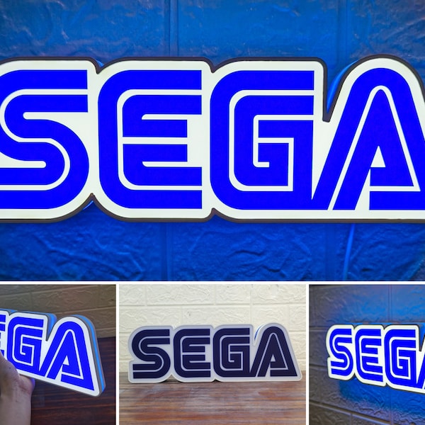 SEGA Sign for Gaming Room Decor | Sega CD, Sega Genesis, Sega Saturn and Sega Dreamcast | Man Cave Lights