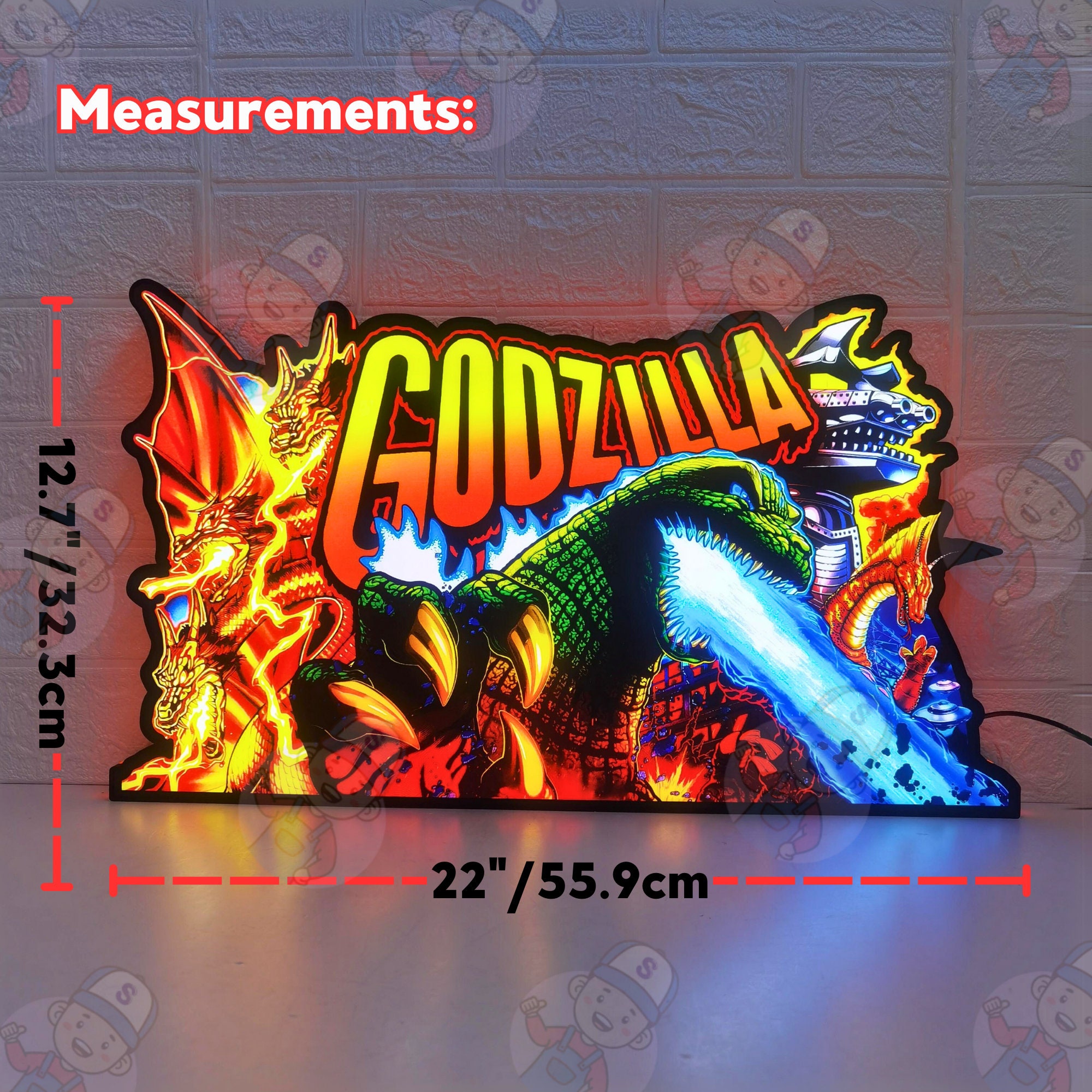 Godzilla Pinball Topper: Dimmable LED Lightbox, USB Powered - Etsy