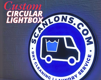 Circular Shape Custom LED Lightbox - Free Design Mockup provided